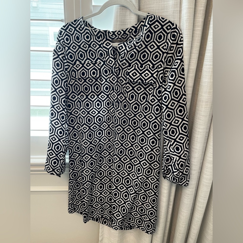 GAP Geometric Dark blue and White Women's dress